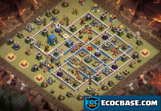 #0624 Competitive Player War Base Layout TH12, Diseño Guerra PRO Ayuntamiento 12