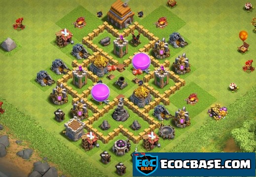 #0701 Base Layout to Protect Gold and Elixir TH5, Proteger Oro y Elixir Ayuntamiento 5