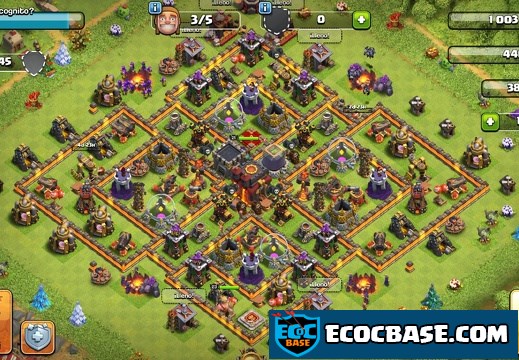 #1288 Push and Farming Base Layout TH10, Trofeos y Proteger Elixir Oscuro