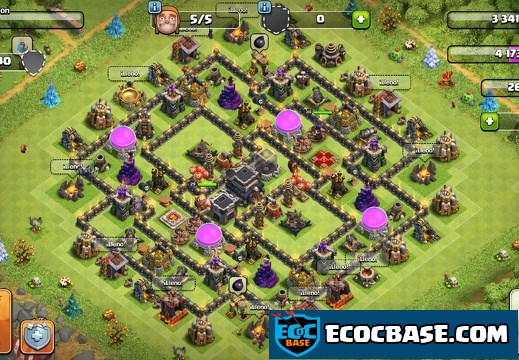 #1325 Farming and Trophy Base Layout for TH9, Proteger Elixir OScuro